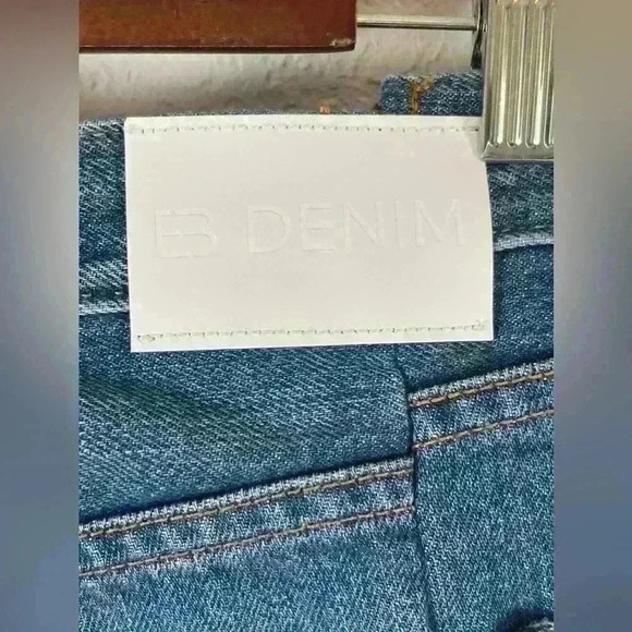 EB Denim Straight Leg Button Fly Blue Jeans - Picture 7 of 14